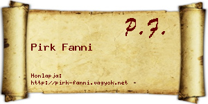 Pirk Fanni névjegykártya
